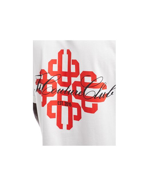 The Couture Club White Emblem Relaxed T-shirt for men