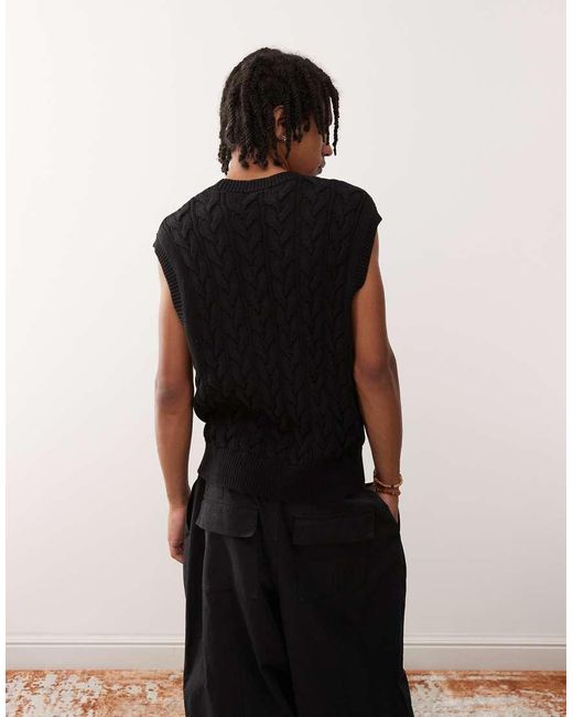 Chaleco De Punto De Ochos De Weekday de hombre de color Black