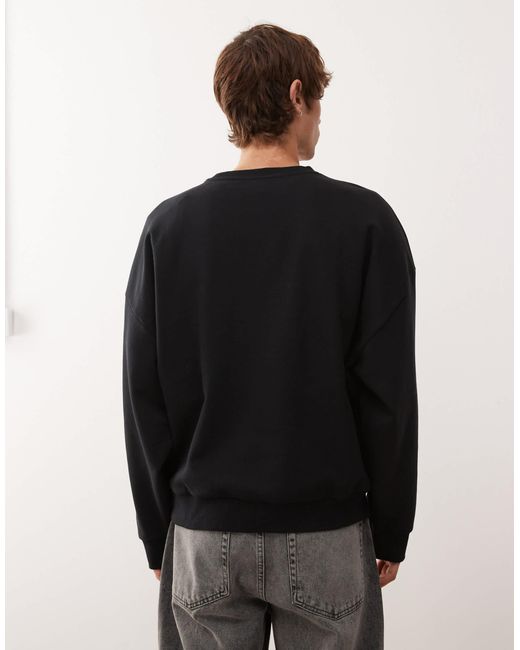 Collusion Black Essentials Boxy Oversized Sweatshirt for men
