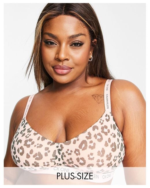 Calvin Klein Plus Size Ck One Cotton Lightly Lined Bralette in Brown