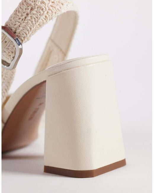 ASOS White Surrey Slingback Mid Block Heels