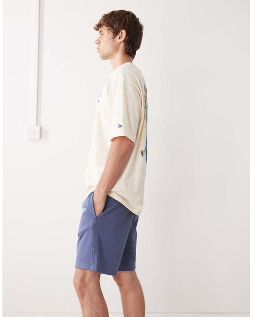 KTZ Blue La Dodgers Mini Logo Jersey Shorts for men