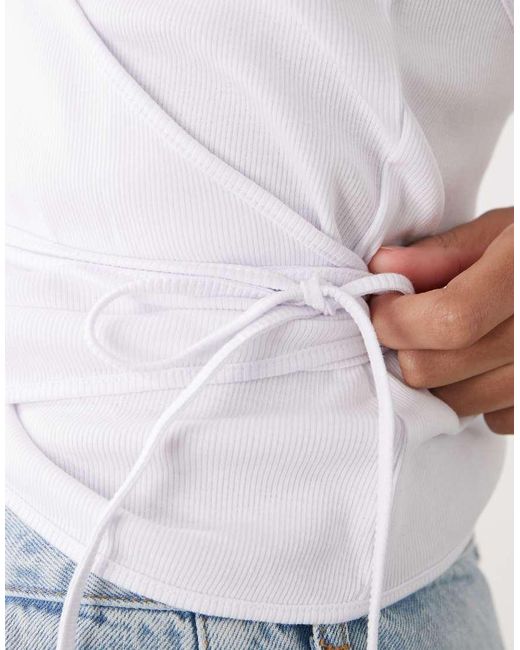 Weekday White Halter Wrap Top