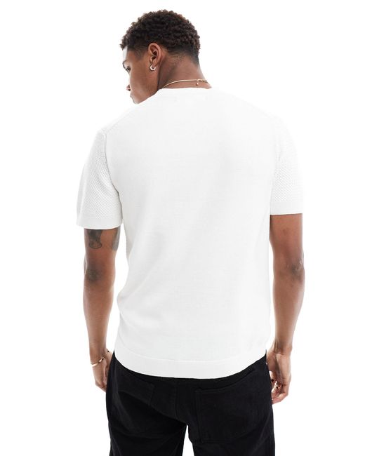 T-shirt en maille River Island pour homme en coloris White