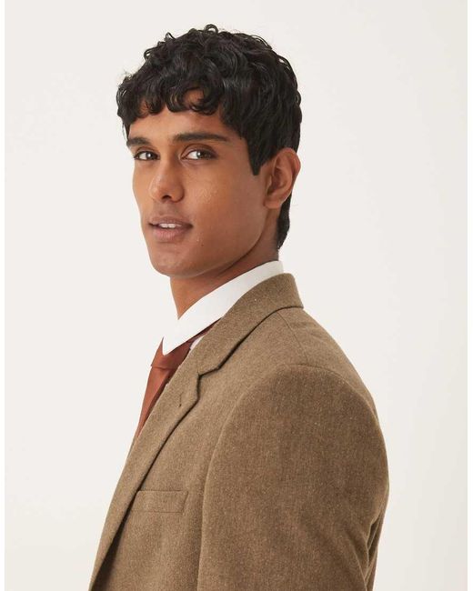 ASOS Brown Slim Suit Jacket With Wool for men