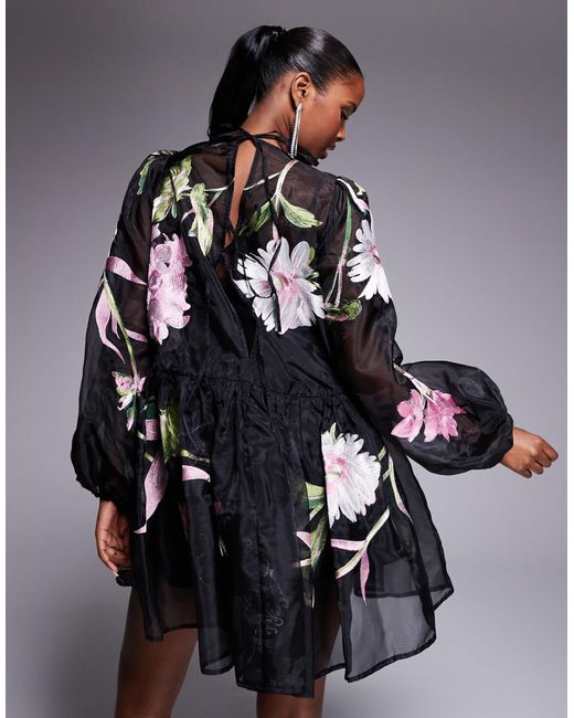 ASOS Gray – kurzes oversize-hängerkleid