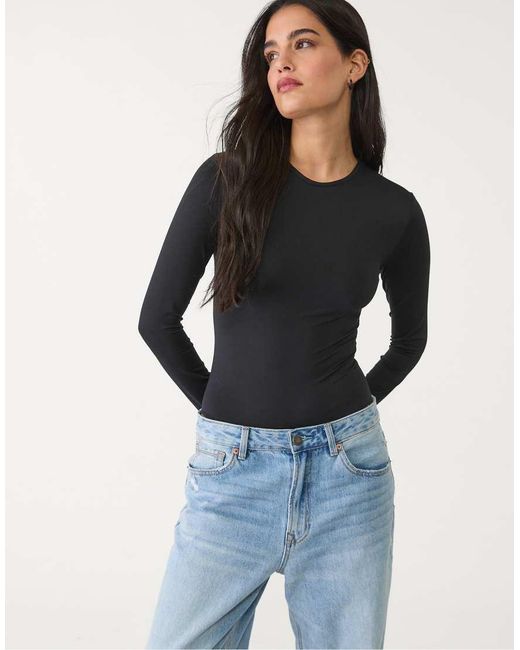 Stradivarius Body Van Polyamide Met Lange Mouwen in het Blue