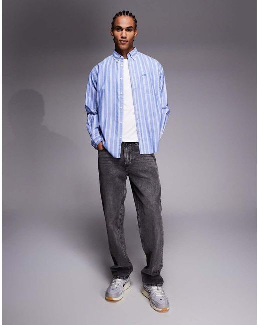 HUGO Blue Hugo Ebill Oversized Striped Shirt for men