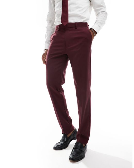 ASOS Red Slim Suit Trouser for men