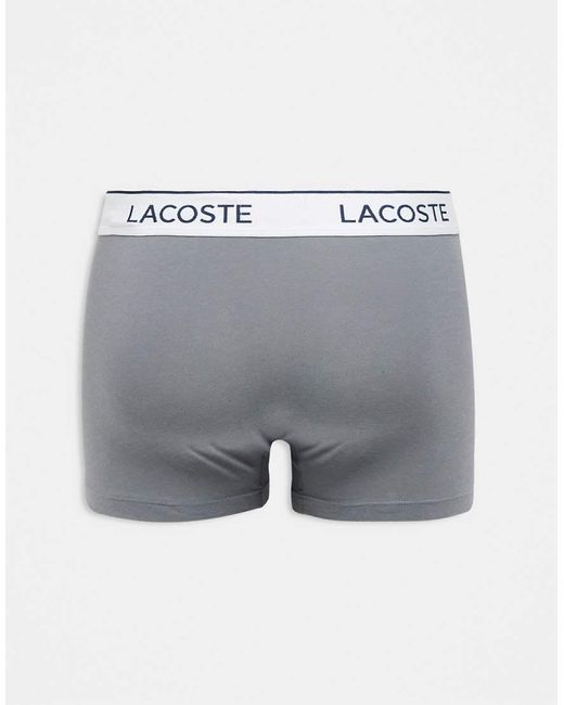 Lacoste Gray 3 Pack Trunks for men