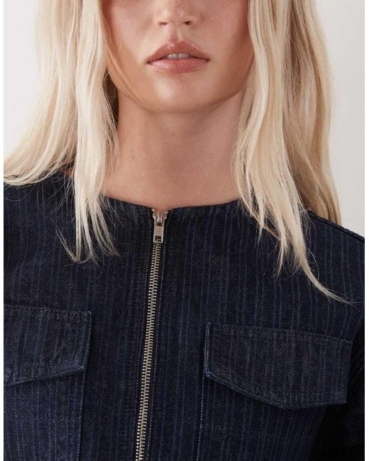 Collusion Blue 90s Denim Fitted Jacket