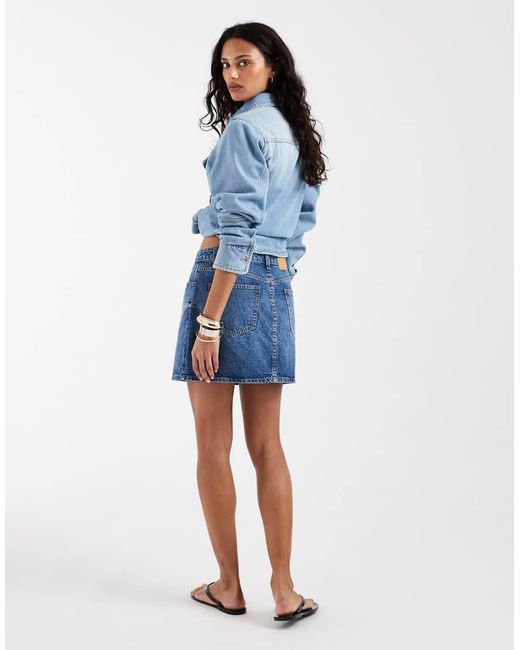 ASOS Blue High Waisted Mini Skirt