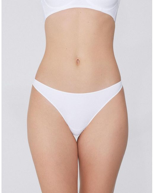 Tezenis White Microfibre G-String