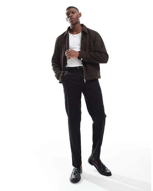 ASOS Harrington Jack Van Suedine in het Black voor heren