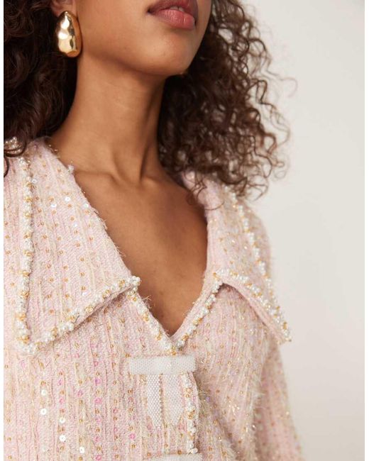Sister Jane Natural Embellished Tweed Jacket