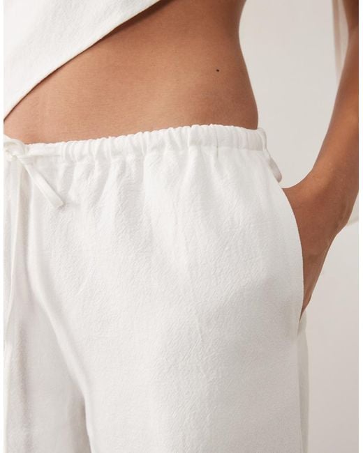 Missy Empire Natural Drawstring Waist Wide Leg Trousers Co-Ord