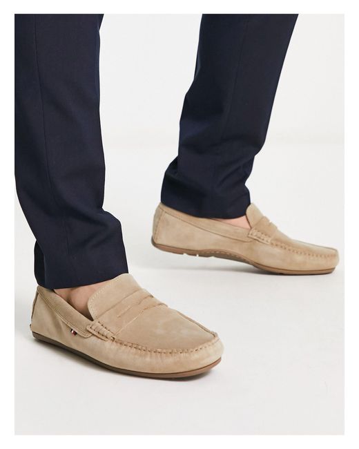 Tommy Hilfiger Classic Suede Driver Shoes in Blue for Men Lyst