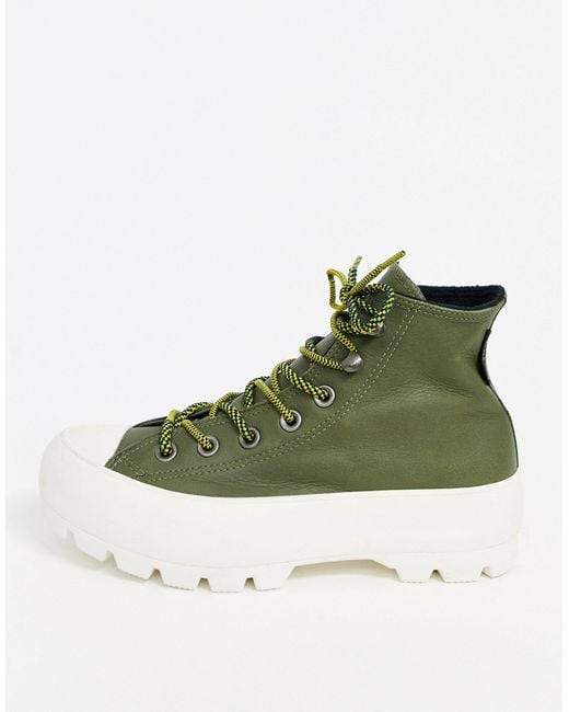 Converse Goretex Leather Chuck Taylor Hi Chunky Sole Hiker Boots in Green Lyst