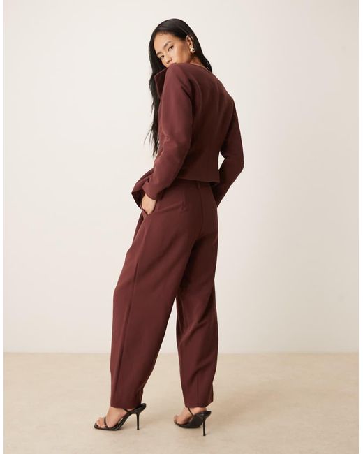 Aware Red Pleated Wide Leg Trouser Co-Ord