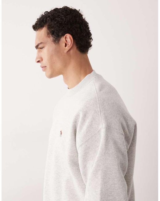 Abercrombie & Fitch White Icon Logo Sweatshirt for men