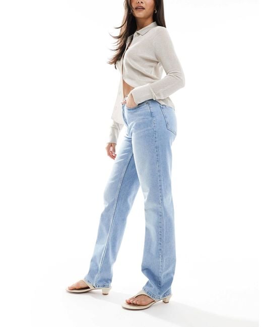 Object Blue Ellen Straight Leg Jeans