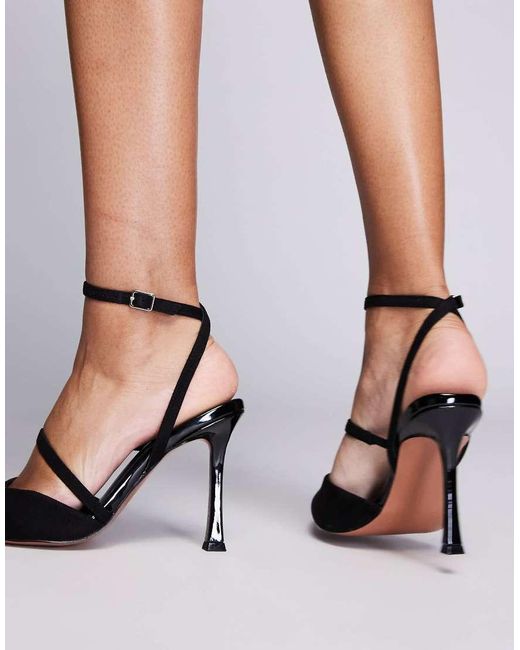 Asos Design Wide Fit Black Present High Heeled Shoes