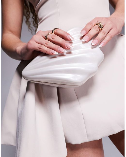 River Island Pink Shell Clutch Bag
