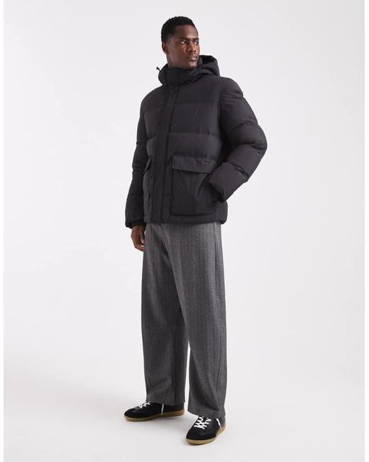 SELECTED Blue Nylon Puffer Jacket for men