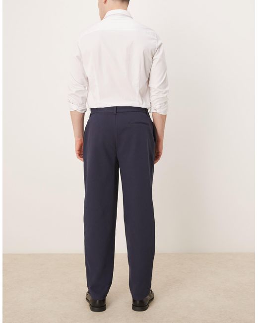 ASOS Blue Oversized Tapered Trouser With Pleat for men