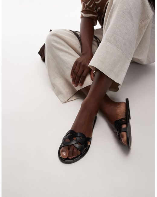 Mango Natural – ledersandalen
