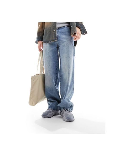 Collusion Blue X016 Low Rise Cargo Jeans for men