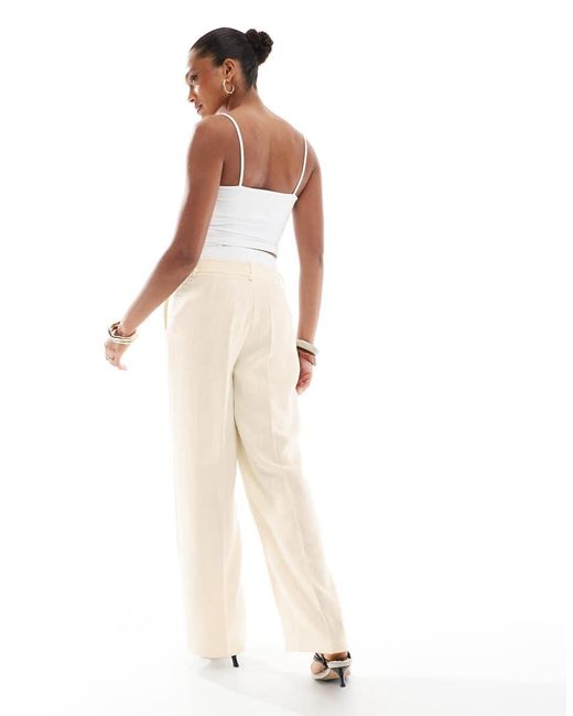 4th & Reckless Elegante Broek Met Wijde Pijpen En Boxertailleband in het White