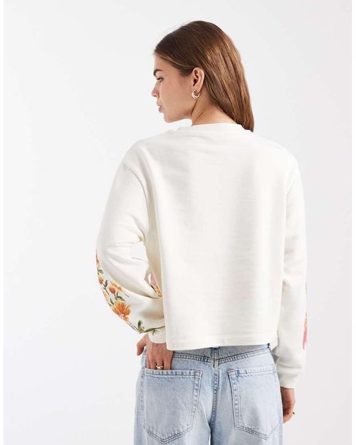 Miss Selfridge Blue Sweatshirt With Flower Print
