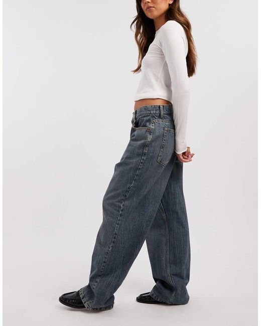 Collusion Blue X001 Antifit Mid Rise Jeans