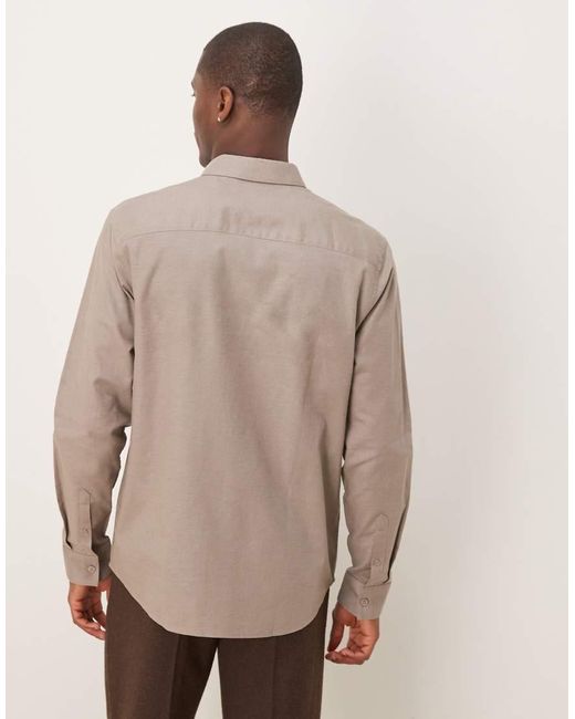 Camicia Elegante Regular Fit di ASOS in Natural da Uomo