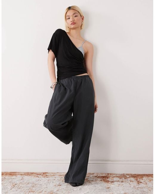 Collusion Black Double Layer Off-Shoulder Cami