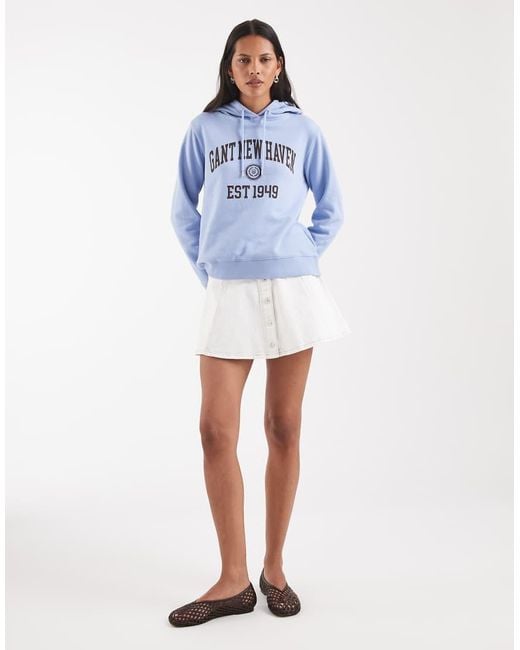 Gant Blue Collegiate Logo Hoodie