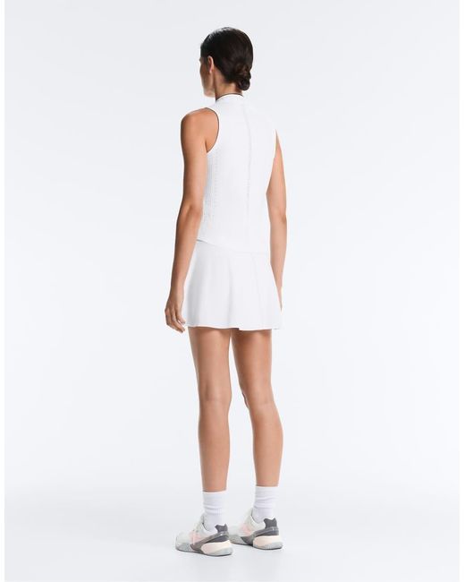 Oysho White Sleeveless Half-zip T-shirt