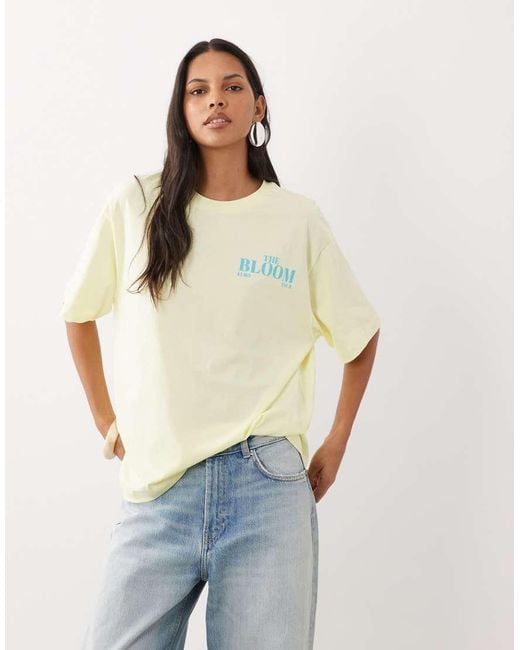 ASOS Yellow Oversized T-shirt With The Bloom Graphic