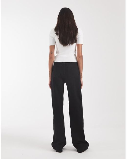ASOS Blue Asos Design Tall High Rise Wide Leg Jeans With Front Pockets