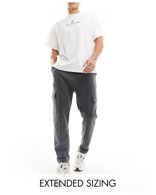 ASOS Tapered Cargo joggers With Pin Tuck in White for Men Lyst