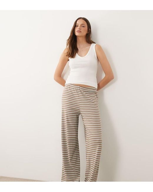 ASOS Natural Asos Design Tall Mix And Match Wide Leg Pyjama Pants