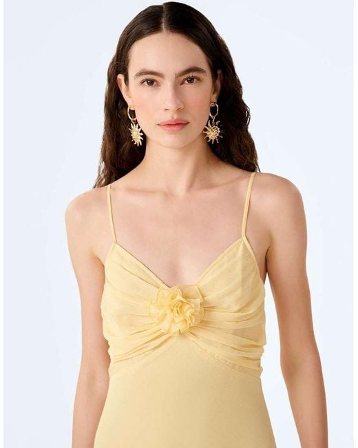 OMNES Natural Dresses Lisa Chiffon Maxi Dress With Rosette Detail