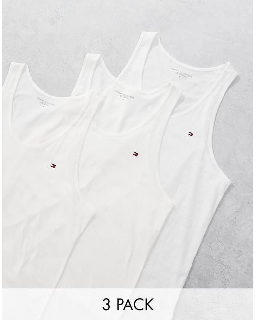 Tommy Hilfiger White Signature Essential 3 Pack Tank Top for men