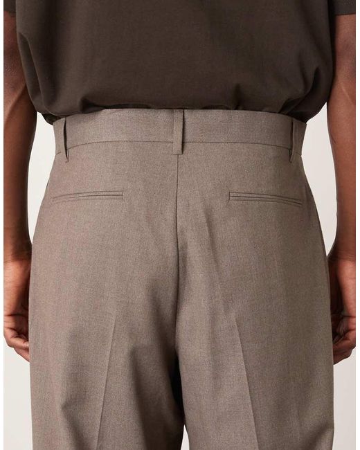 ASOS Natural Wide Smart Co-ord Trousers for men