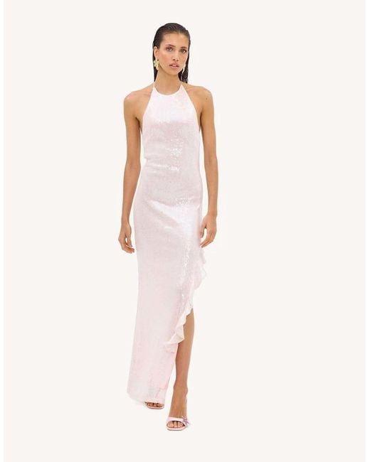 Loavies Pink Glimmering Moments Light Maxi Dress With Sequins