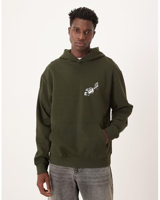 ASOS Gray Hoodie With Souvenir Van Back Print for men