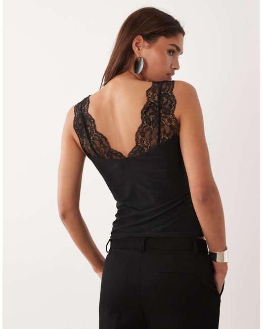 ASOS Black Lace Detail Top