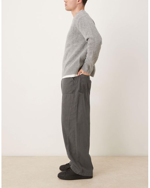 ASOS Gray Oversized baggy Trousers for men