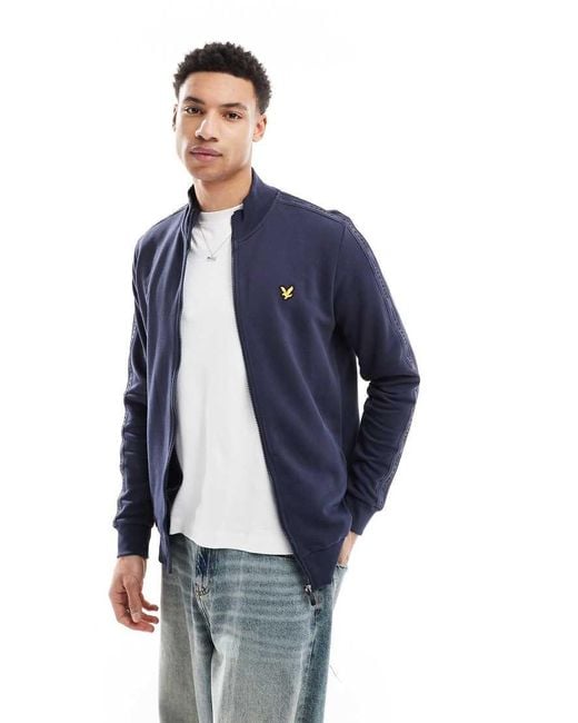 Lyle & Scott Blue Mid Layers Tape Track Top for men
